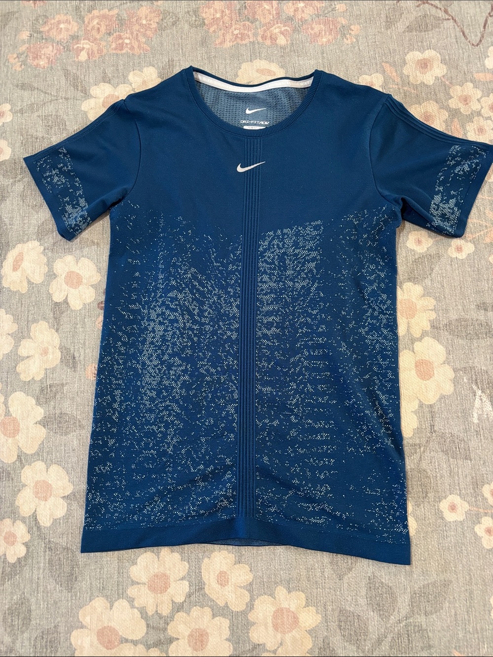 Nike Women's Short Sleeve Dri-FIT Tee in Navy Blue-tight/slim fit